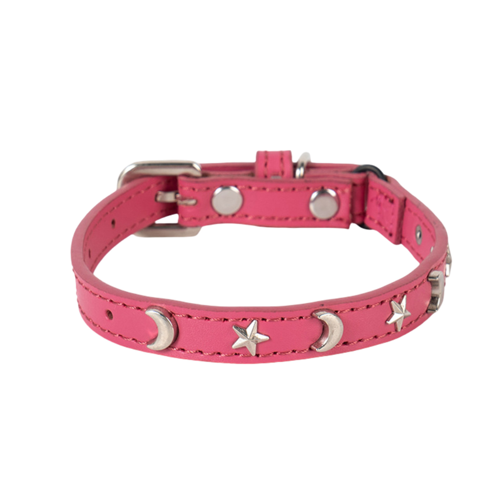 thumbnail image 2 of Collar De Cuero Para Gatos Adecuado Para Gatos Machos Y Hembras Con Banda Elástica, Estrella Y Luna, Collar Con Hebilla Ajustable Adecuado Para Gatos Pequeños Y Gatos Grandes, Tamaño 8-12 Pulgadas, 2 of 2